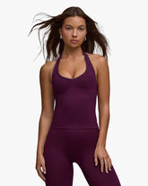 BO&TEE DEFINE LUXE HALTERNECK TANK TOP GRAPE